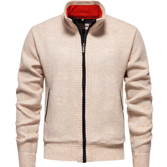 Herren sportliche Strickjacke mit Stehkragen EB