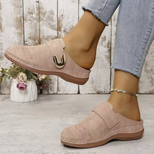 Damen Komfortable Clogs mit modischen Perforationen EB