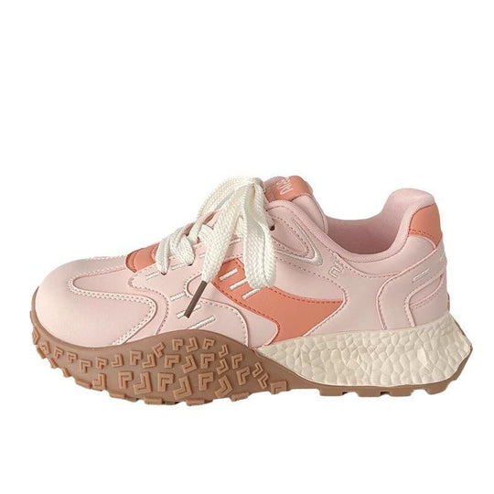 Damen Plateau-Chunky-Sneaker mit reflektierenden Mesh-Einsätzen, gepolstertem Komfortkragen und stoßdämpfender Sohle EB