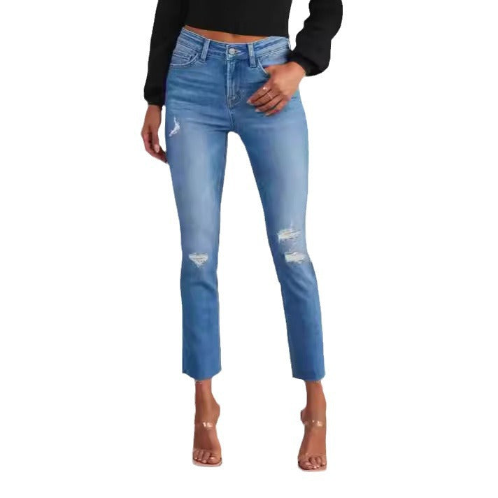 Damen zeitlose Jeans im modernen Schnitt mit cropped Bein EB