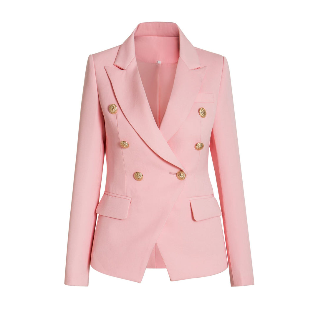Damen Elegante Doppelreihige Blazerjacke mit goldenen Knöpfen EB