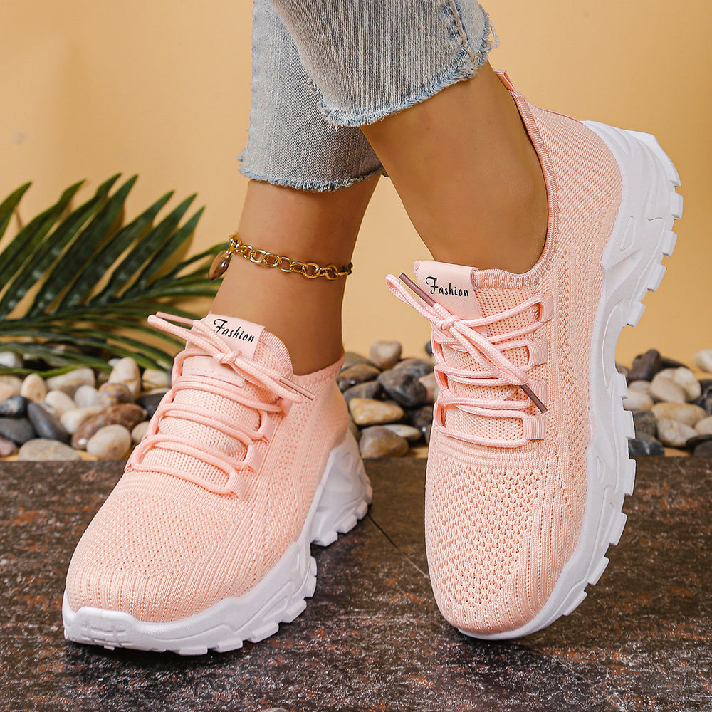 Damen Sportliche Mesh Sneakers mit dämpfender Sohle und atmungsaktiver Konstruktion EB