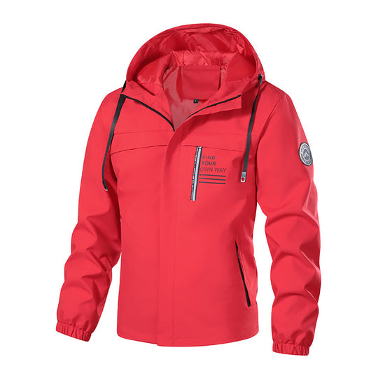 Herren Wetterfeste Kapuzenjacke mit wärmendem Teddyfleece-Inlay und verdecktem Frontreißverschluss EB