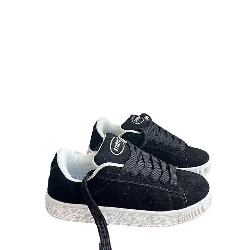 Damen Bequeme Sneakers aus weichem Wildleder mit sportlicher Sohle EB