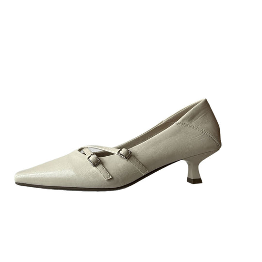 Damen elegante Slingback Pumps mit modischem Riemchen und hochwertiger Leder-Oberfläche EB