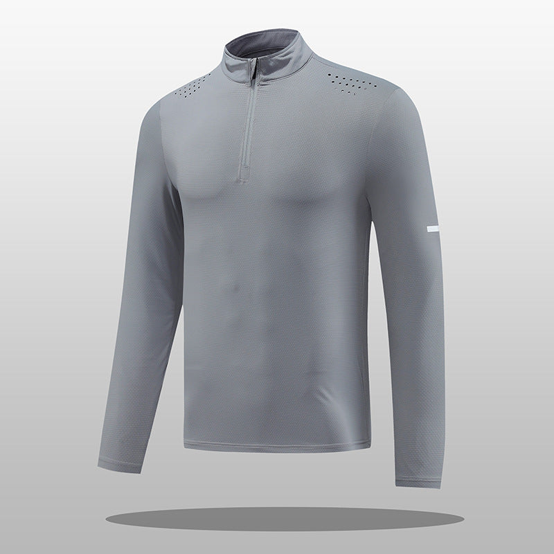 Herren Funktions-Langarmshirt mit Reißverschluss und atmungsaktivem Material EB