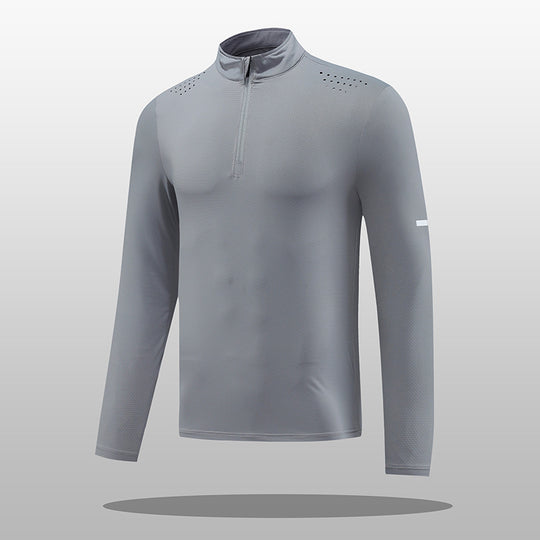 Herren Funktions-Langarmshirt mit Reißverschluss und atmungsaktivem Material EB