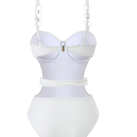 Damen Einteiler Badeanzug mit modischem Cut-Out Design und verstellbaren Trägern EB