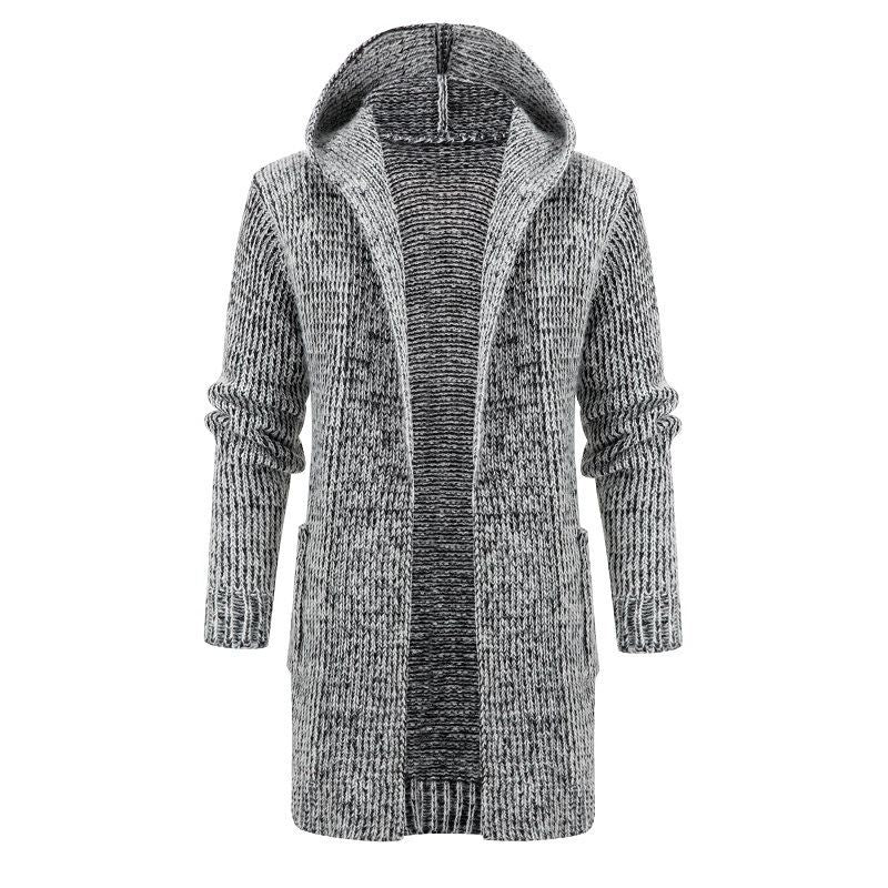 Damen Strickjacke mit Kapuze und seitlichen Taschen EB