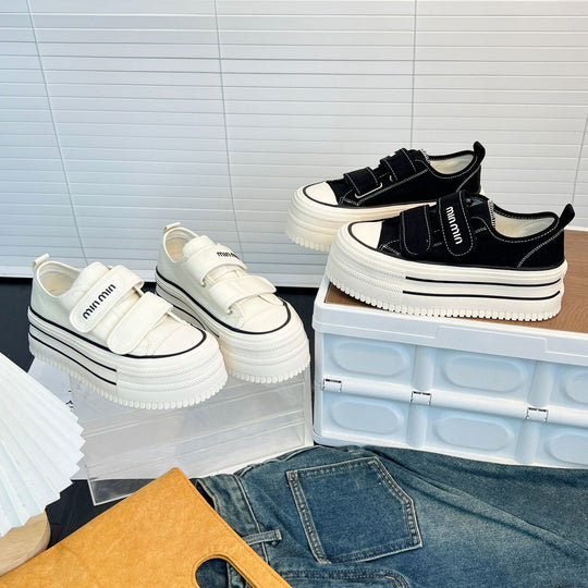 Damen Chunky Sneakers mit Klettverschluss und modischer Plateausohle EB