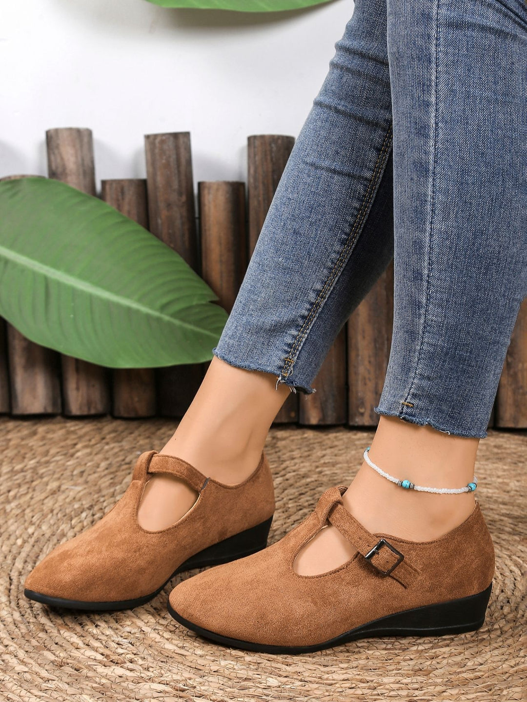 Damen Elegante Mokassins mit modischem Riemendesign EB