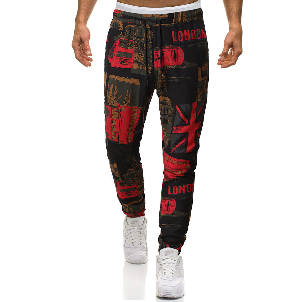 Herren Cargohose mit urbanem Print und elastischem Bund EB