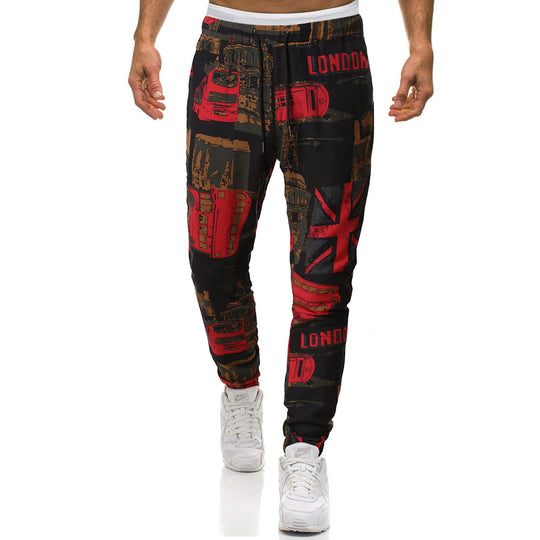 Herren Cargohose mit urbanem Print und elastischem Bund EB