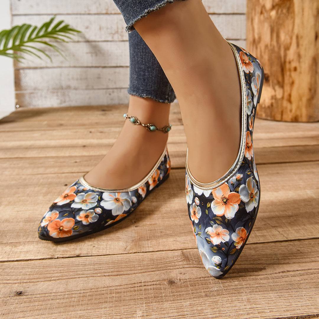 Damen elegante Ballerinas mit buntem Design EB