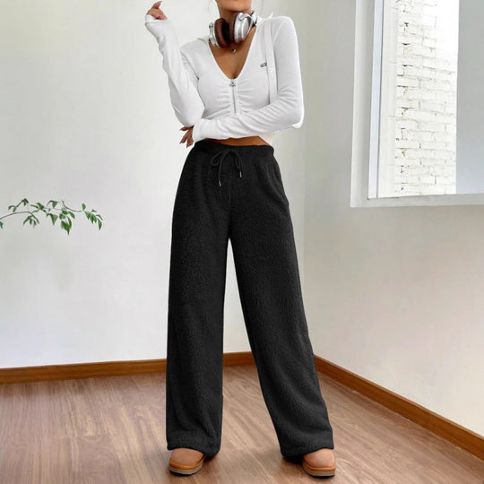 Damen Flauschige Relax-Hose im lässigen Schnitt EB