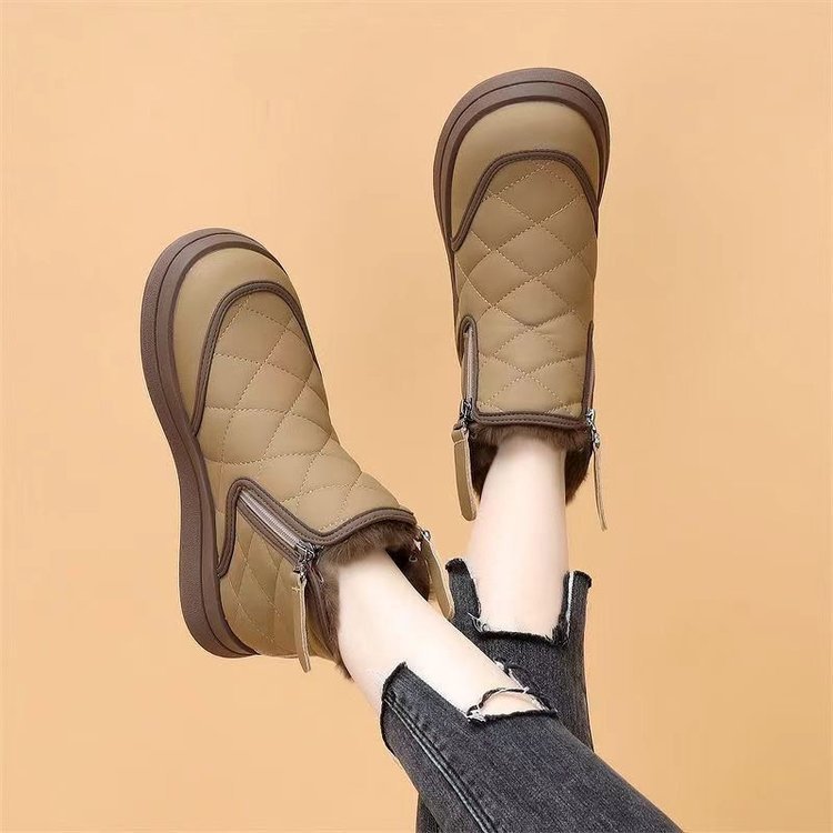 Damen gefütterte Winter-Boots mit modischem Steppdesign und rutschfester Sohle EB