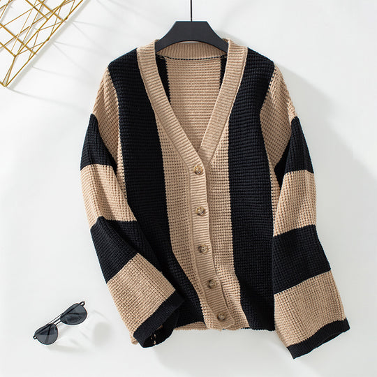Damen Strickjacke mit einzigartigem Waffelmuster und modischen Knopfdetails EB