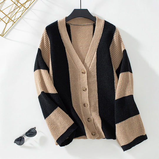 EB | Gestreifter Strick Strickjacke