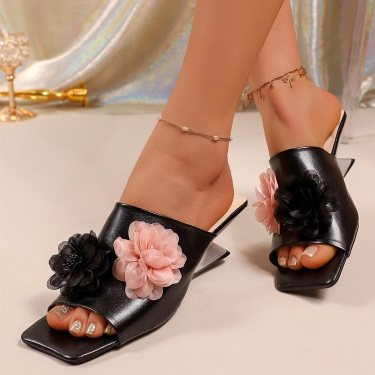 Damen Offene Schuhe mit floralen Akzenten EB