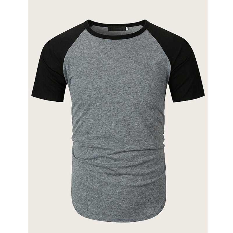 Herren Rundhalsshirt mit kontrastierenden Ärmeln und figurbetonter Passform EB