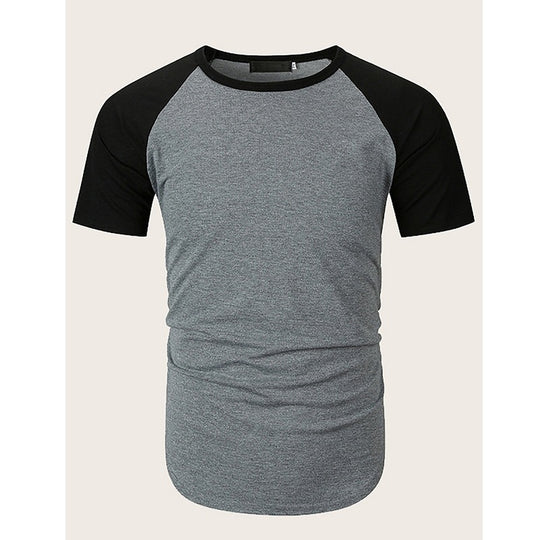 Herren Rundhalsshirt mit kontrastierenden Ärmeln und figurbetonter Passform EB