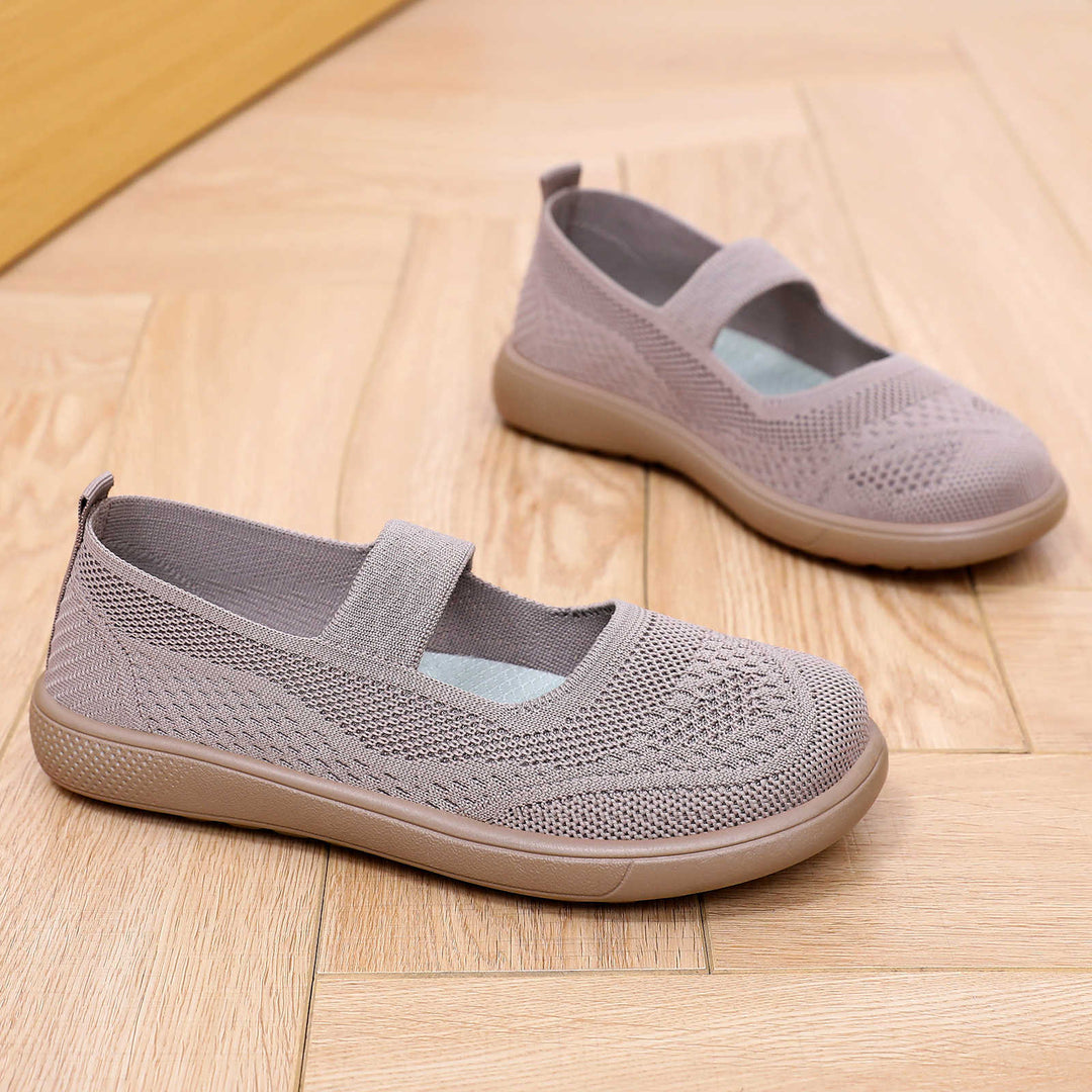 Damen Bequeme Slipper mit elastischem Riemen und atmungsaktivem Obermaterial EB
