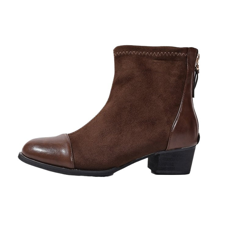 Damen elegante Stiefeletten aus weichem Wildleder mit modischen Akzenten EB