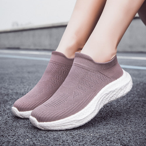 Damen Atmungsaktive Stricksneaker mit rutschfester Sohle EB