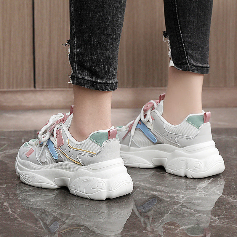 Damen Sportliche Chunky Sneakers mit atmungsaktiver Mesh-Oberfläche und stabiler Sohle EB