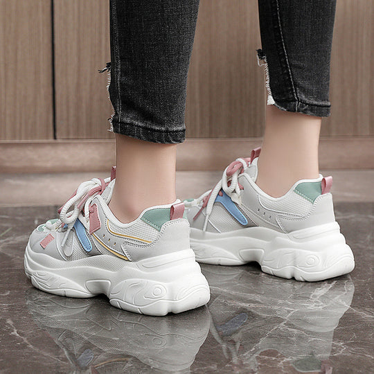 Damen Sportliche Chunky Sneakers mit atmungsaktiver Mesh-Oberfläche und stabiler Sohle EB