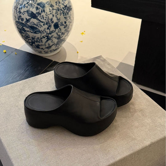 Damen Plateau-Mules mit geschlossener Ferse und modischem Riemendesign EB