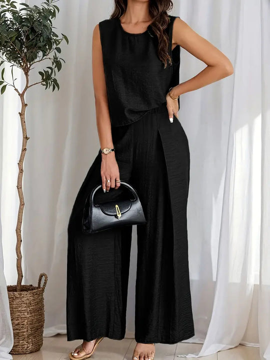 Damen weiches Oberteil und elegante weite Hose EB