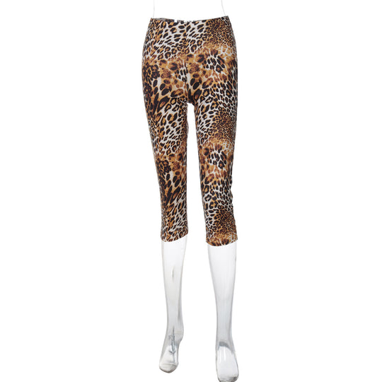 Damen Leggings im trendigen Leo-Muster mit komfortablem Stretch EB