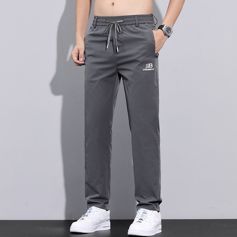 Herren Sportliche Freizeithose mit verstellbarem Kordelzug und seitlichen Reißverschlusstaschen EB