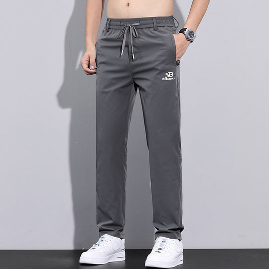 Herren Sportliche Freizeithose mit verstellbarem Kordelzug und seitlichen Reißverschlusstaschen EB