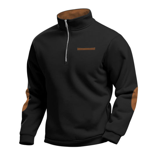 Herren Hochwertiges Sweatshirt mit Stehkragen und Reißverschluss EB