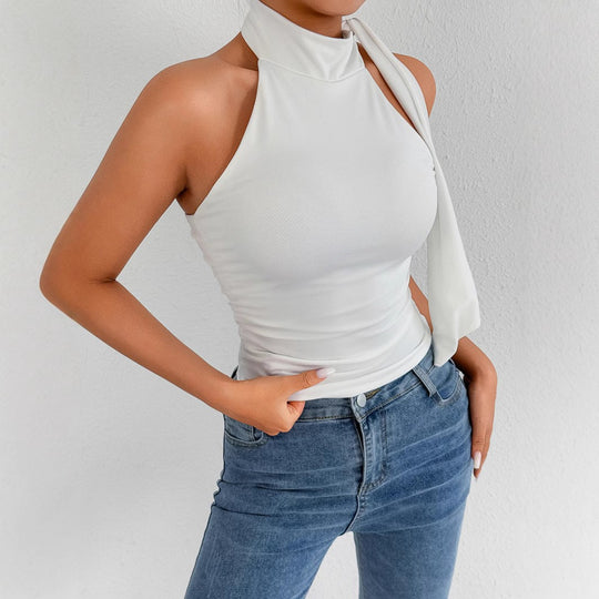 Damen elegantes Top mit femininer Schleifenoptik EB