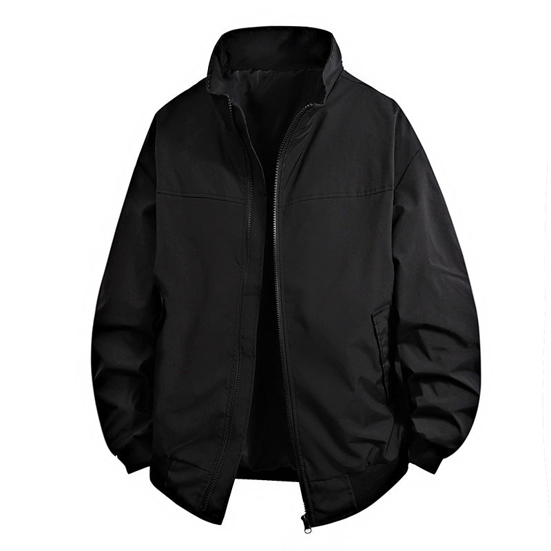 Herren praktische Übergangsjacke mit hohem Kragen und vielseitigen Taschen EB