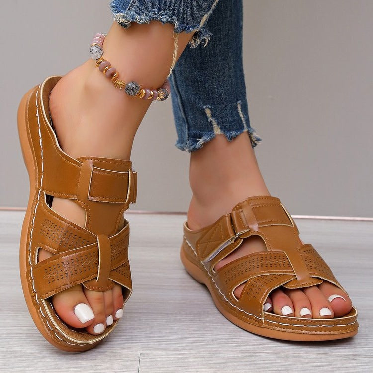 Damen Komfort-Sandalen mit verstellbaren Riemen und atmungsaktiver Sohle EB