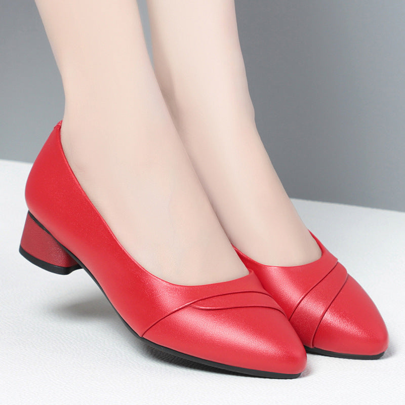 Damen Elegante Pumps mit schickem Rüschendetail und bequemem Blockabsatz EB