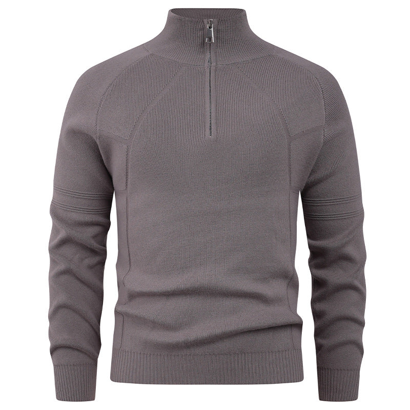 Herren Strickpullover mit modernem Reißverschluss und eleganter Struktur EB