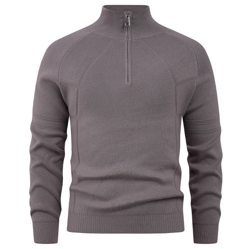 Herren Strickpullover mit modernem Reißverschluss und eleganter Struktur EB