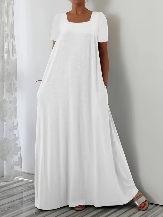 Damen Maxikleid mit weitem Schnitt und praktischen Taschen EB