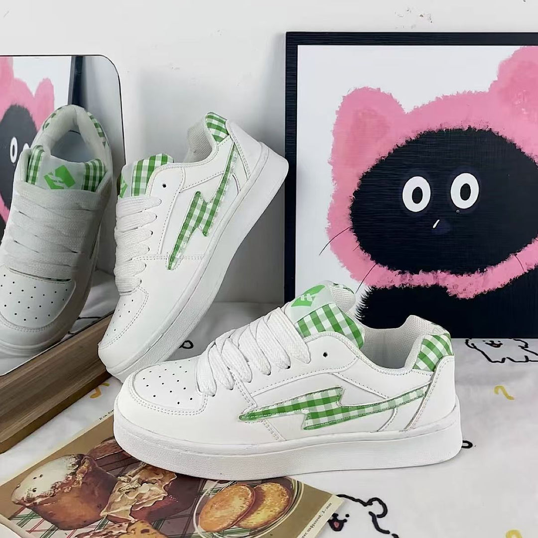 Damen Sneakers im modernen Karo-Design mit atmungsaktiven Materialien EB