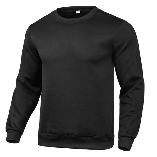 Herren nan klassisches Rundhals-Sweatshirt mit weichem Fleece-Innenfutter, geripptem Saum und verstärkten Nähten EB