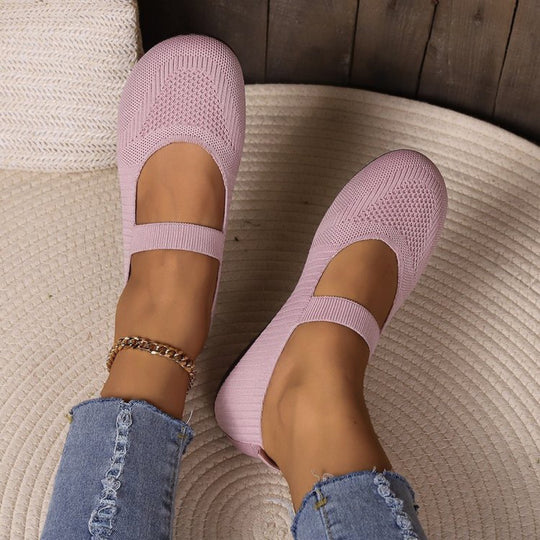 Damen elastische Ballerinas mit komfortablem Fußbett EB