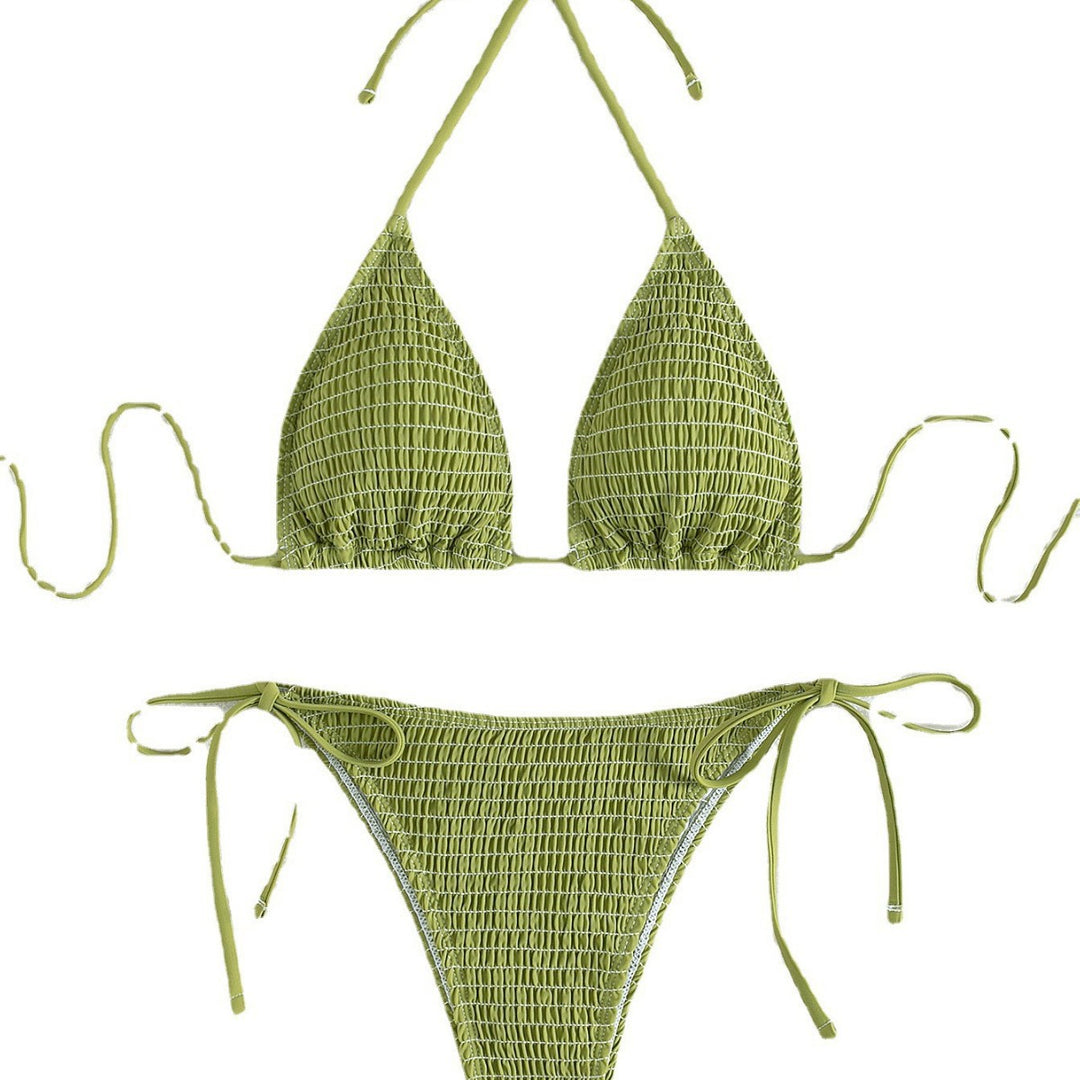 Damen Triangel-Bikini Set mit verstellbaren Trägern und minimalistischem Design EB