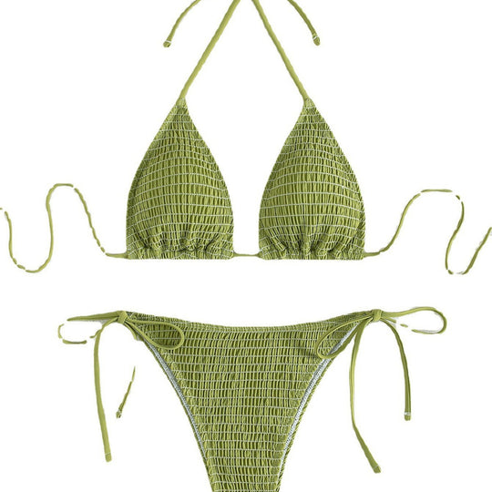 Damen Triangel-Bikini Set mit verstellbaren Trägern und minimalistischem Design EB