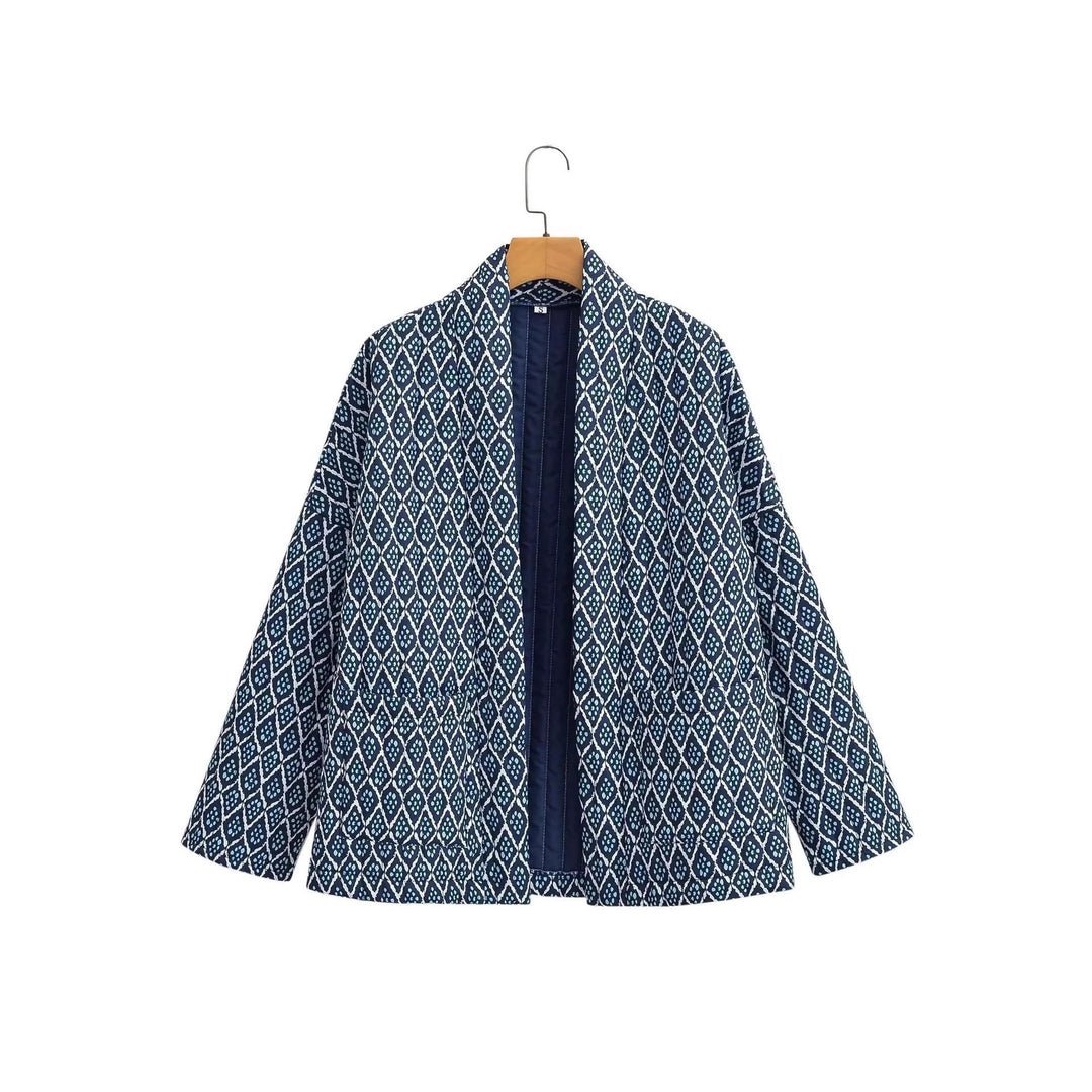 Damen Kimono-Jacke mit elegantem Muster und lockerer Passform EB