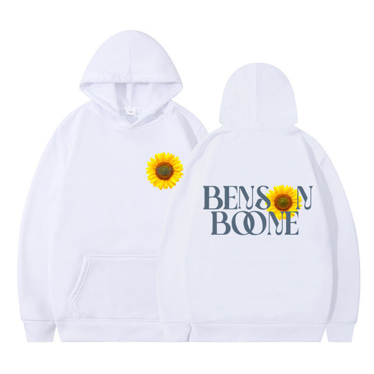 Damen Kapuzenpullover mit einzigartigem Sonnenblumenmotiv und bequemer Passform EB